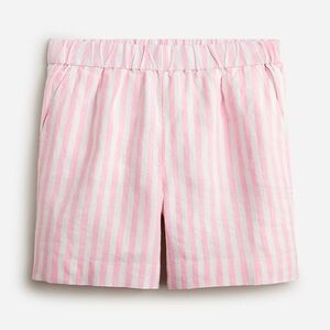 J. Crew Tropez Short In Pink Striped Linen | Size Large
